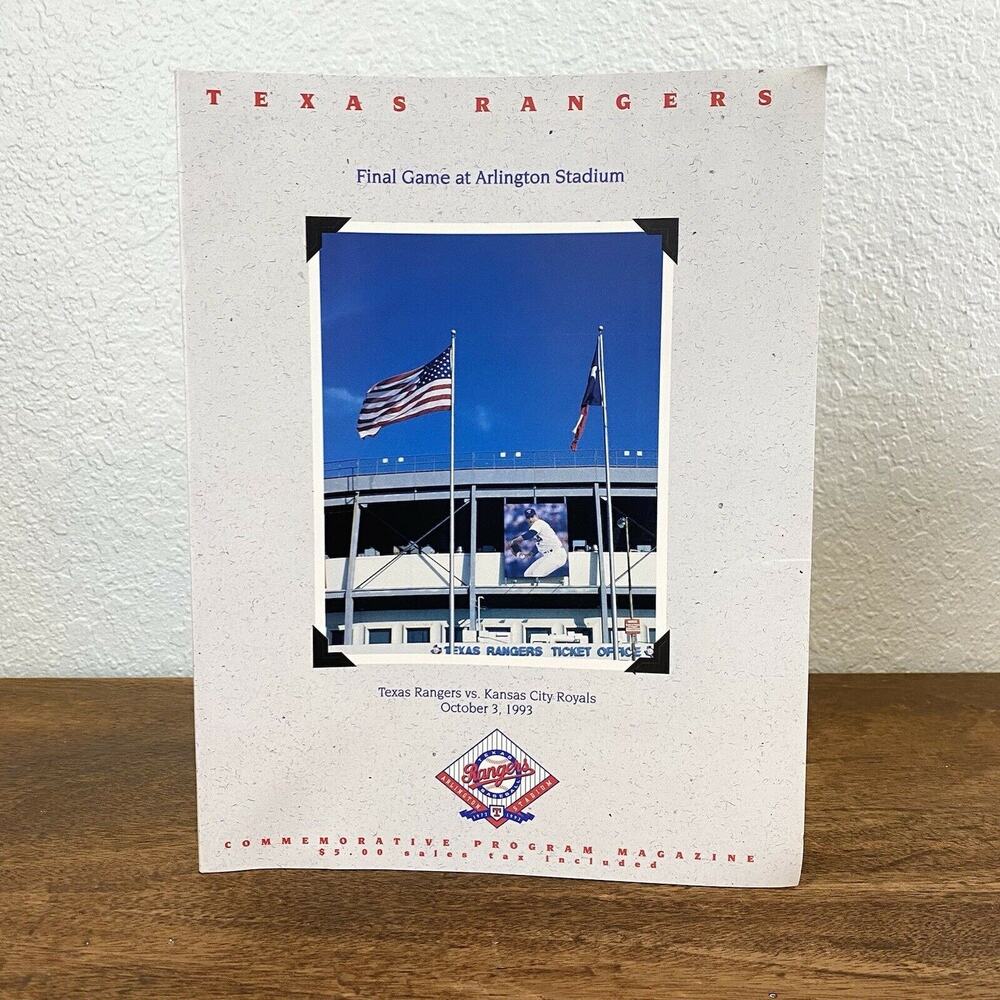 Vintage Texas Rangers Magazine Stadium Program Final Game Arlington Memorabilia
